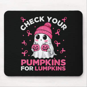 Brustkrebs Halloween Boo Geist Überprüfe deine Kür Mousepad