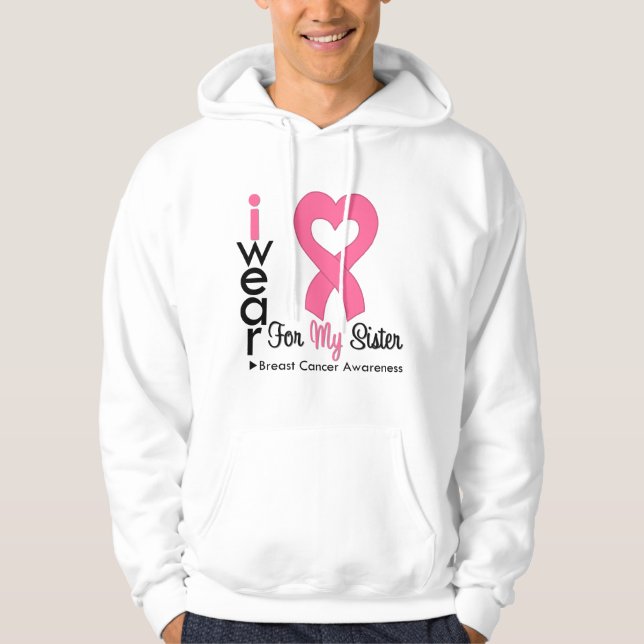 Brustkrebs Herzband für meine Schwester Hoodie (Vorderseite)