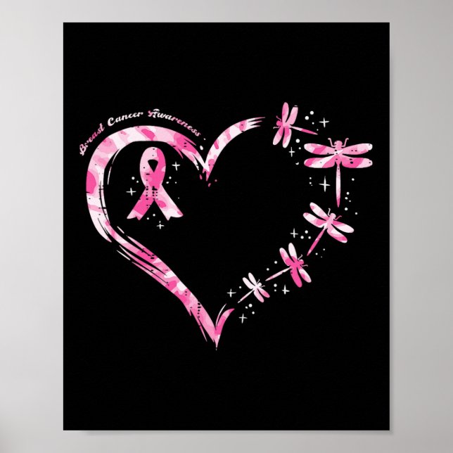 Brustkrebs Herzdrachen Bewusstsein Frauen Ki Poster (Vorne)