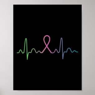 Brustkrebs Herzklopfen Aufklärungsgeschenk Poster