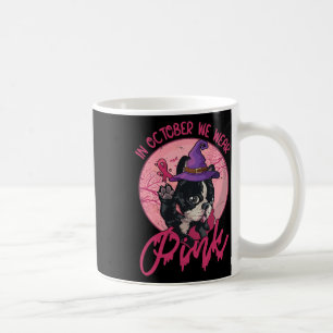 Brustkrebs Hexe Boston Terrier Cancer Awarenes Kaffeetasse