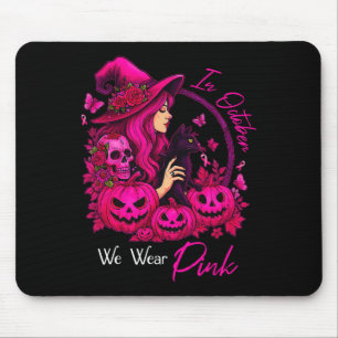 Brustkrebs-Hexen im Oktober tragen wir rosa Autu Mousepad