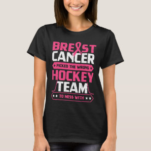 Brustkrebs Hockey Team Pink Awareness Ribbon Pa T-Shirt