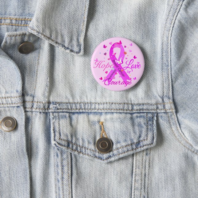 Brustkrebs Hoffnung Liebe Mut Button (Beispiel)