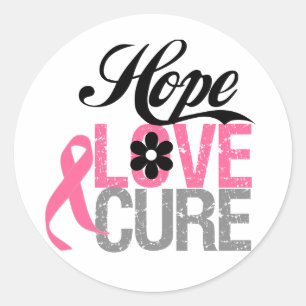 Brustkrebs HOPE LIEBE CURE Geschenke Runder Aufkleber