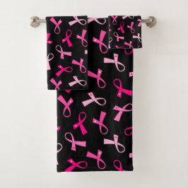 Brustkrebs Hot Pink Ribbon Muster Badhandtuch Set