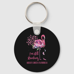 Brustkrebs Ich bin immer noch Stehend Flamingo Rib Schlüsselanhänger