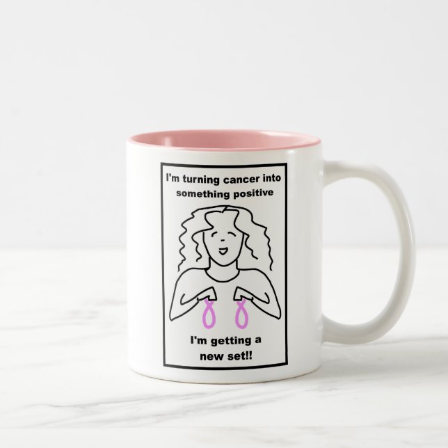 Brustkrebs - ich erhalte ein neues Set!! Zweifarbige Tasse (Rechts)