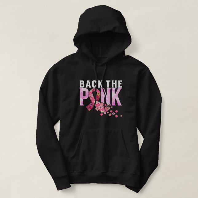 Brustkrebs im Dekor der rosa Multifunktionsleisten Hoodie (Design vorne)