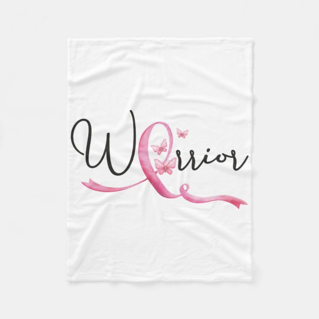 Brustkrebs im Krieger Monat Schmetterlinge rosa Ri Fleecedecke (Vorderseite)