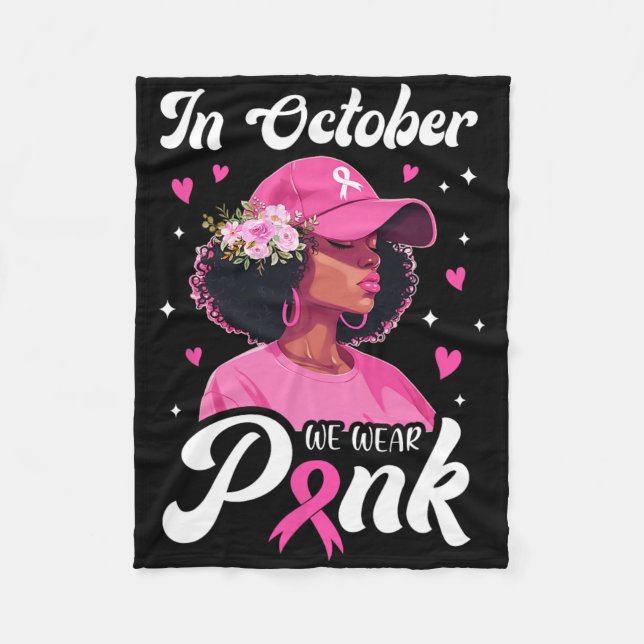 Brustkrebs im Oktober tragen wir rosa afrikanische Fleecedecke (Vorderseite)