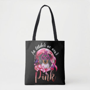 Brustkrebs im Oktober tragen wir rosa Dackel Tasche