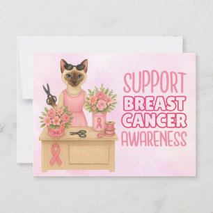 Brustkrebs im Oktober tragen wir rosa Postkarte