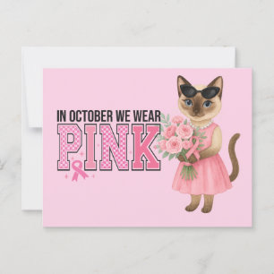Brustkrebs im Oktober tragen wir rosa Postkarte