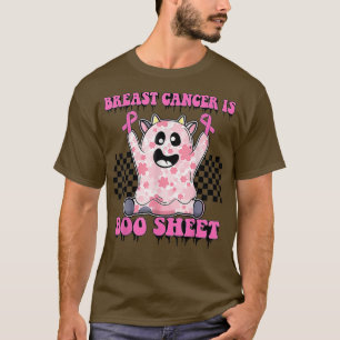 Brustkrebs ist Bootschild Retro Groovy Spooky Hal T-Shirt