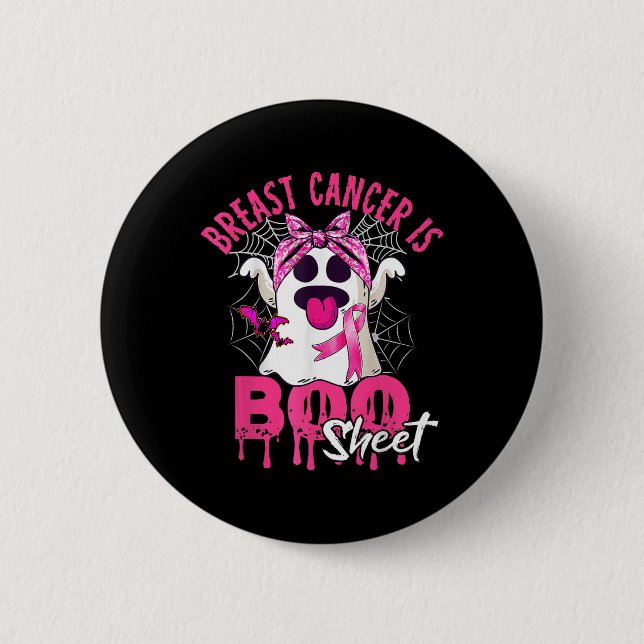 Brustkrebs ist ein boomfähiges Halloween-Brustkreb Button (Vorderseite)