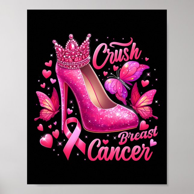 Brustkrebs kämpft wie eine Queen Black Afro Queen Poster (Vorne)
