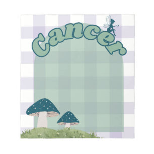 Brustkrebs-Kernbrennstoff Whimsical Mushroom Desig Notizblock