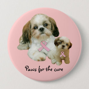 Brustkrebs-Knopf Shih Tzu Button