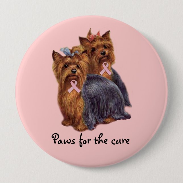 Brustkrebs-Knopf Yorkshires Terrier Button (Vorderseite)
