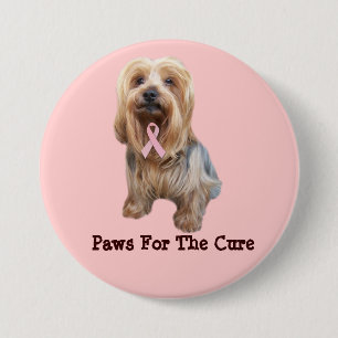 Brustkrebs-Knopf Yorkshires Terrier Button