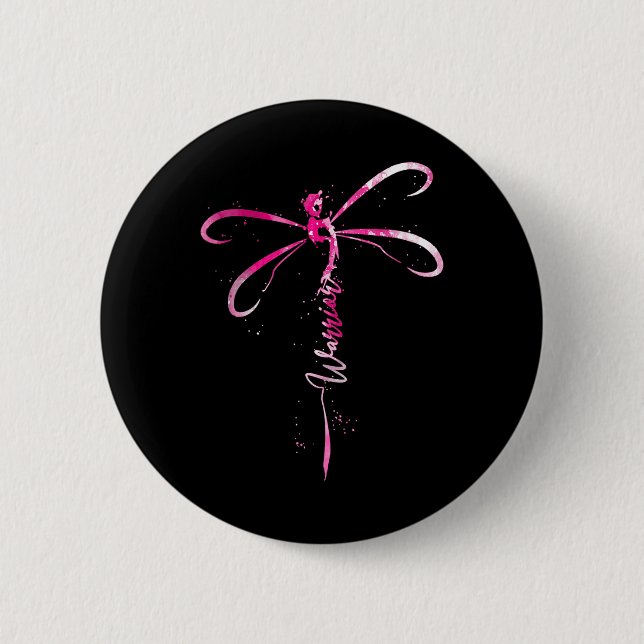 Brustkrebs-Krieger Brustkrebs-Bewusstsein Button (Vorderseite)