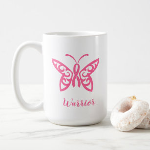 Brustkrebs-Krieger der rosa Ribbon-Schmetterling Kaffeetasse