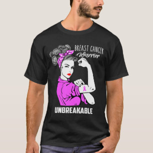 Brustkrebs-Krieger Unzerbrechliches Geschenk T-Shirt
