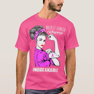 Brustkrebs-Krieger Unzerbrechliches Geschenk T-Shirt