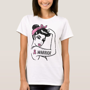 Brustkrebs-Kriegerin Rosie Riveter Pink Frauen T-Shirt