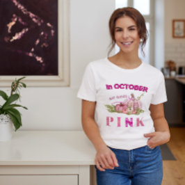 Brustkrebs Kürbis Bewusstsein Monat tragen wir Pin T-Shirt