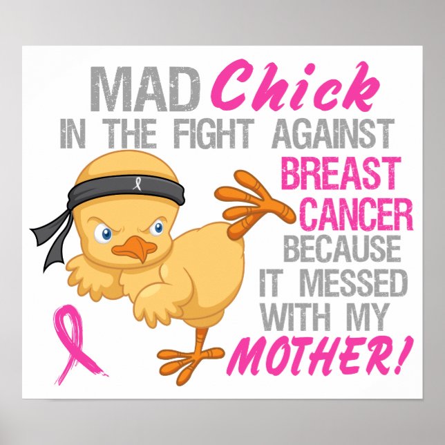 Brustkrebs Mad chick mit Mutter 3L Poster (Vorne)