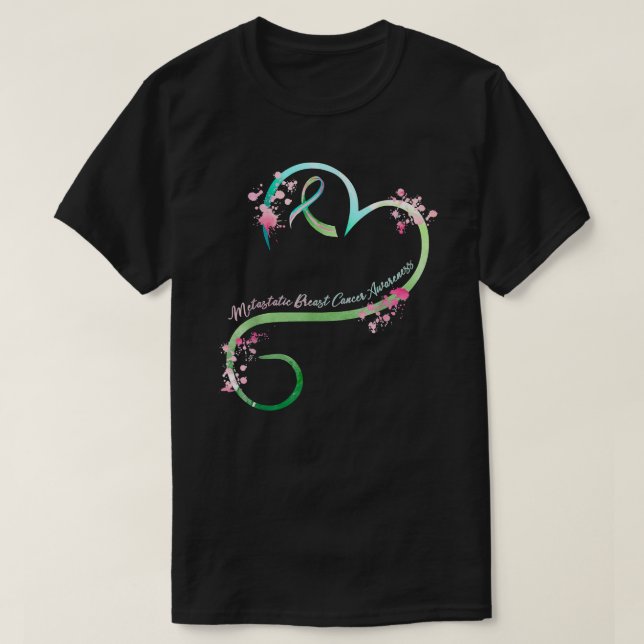 Brustkrebs Metastasierter Brustkrebs Bewusstsein H T-Shirt (Design vorne)