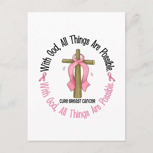 Brustkrebs mit GOT CROSS 1 Postkarte (Vorderseite)