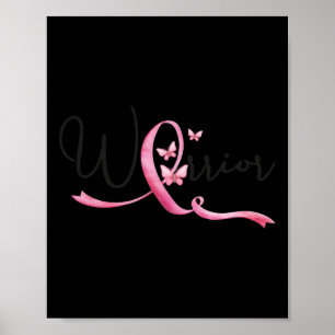 Brustkrebs Monat Schmetterlinge Rosa Schleife Frau Poster
