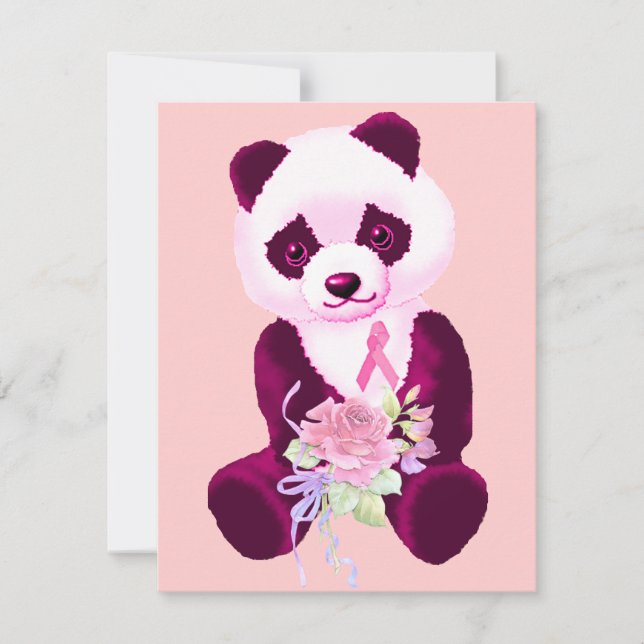 Brustkrebs-Panda-Bär Einladung (Vorderseite)