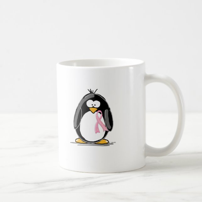 Brustkrebs-Pinguin Kaffeetasse (Rechts)