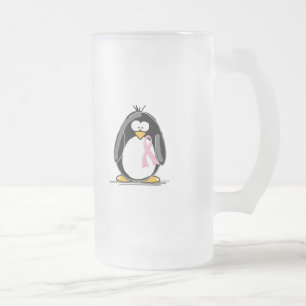Brustkrebs-Pinguin Mattglas Bierglas