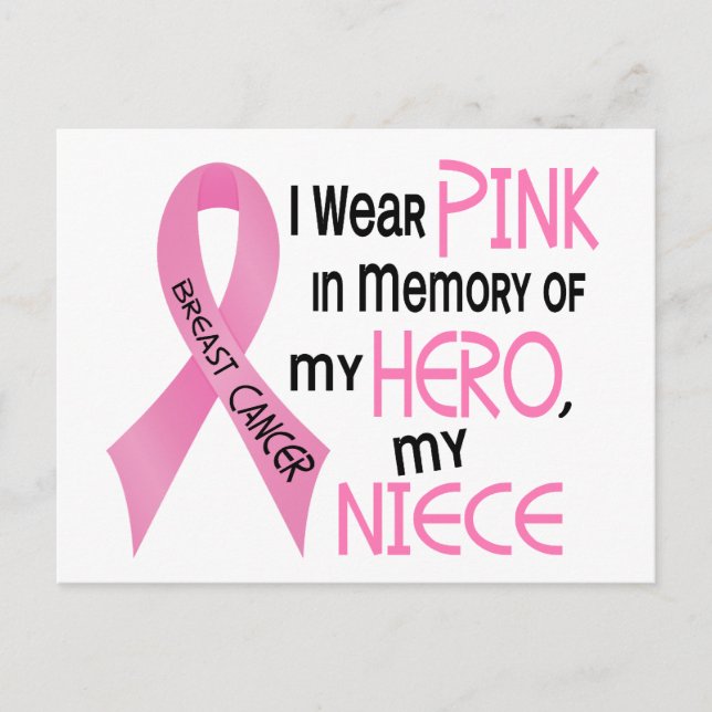 Brustkrebs-PINK IM MEMORY MEINER NIECE 1 Postkarte (Vorderseite)