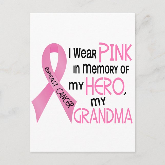 Brustkrebs-PINK IM MEMORY MEINES GRANDMA 1 Postkarte (Vorderseite)