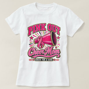 Brustkrebs Pink Out Cheer Mom Cheer für eine Heilu T-Shirt
