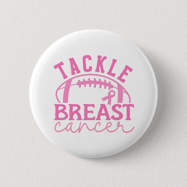 Brustkrebs Pink Ribbon Bewusstsein Button (Vorderseite)