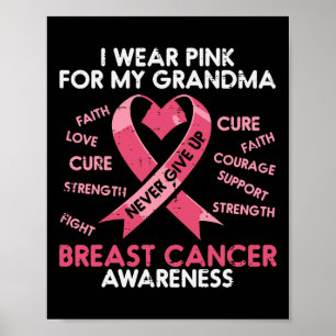 Brustkrebs Ribbon Rosa Oma Bewusstsein Frauen Poster