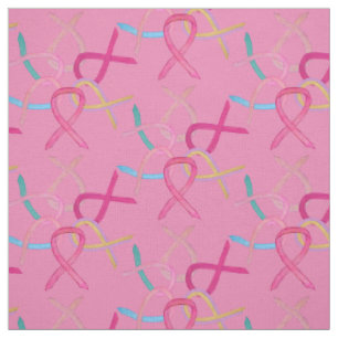 Brustkrebs rosa Bewusstsein Ribbons Fabric Custom Stoff