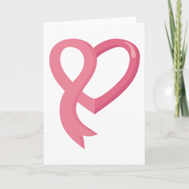 Brustkrebs rosa Herzschleimhaut Karte (Vorderseite)