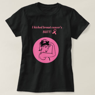 Brustkrebs Rosa Kick Butt Frau T-Shirt