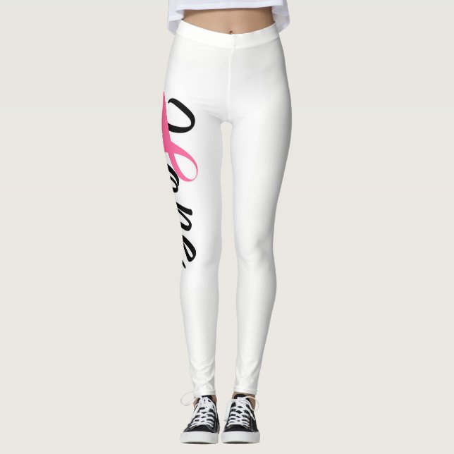 Brustkrebs Schleifen-Bewusstsein HOFFNUNG Leggings (Vorderseite)