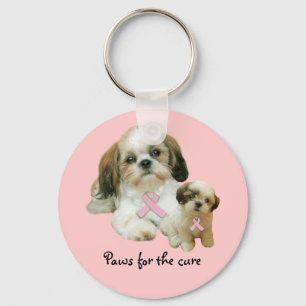 Brustkrebs-Schlüsselanhänger Shih Tzu Schlüsselanhänger