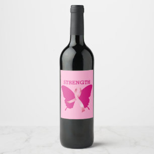Brustkrebs Schmetterling Rosa Tafelwein Etikett