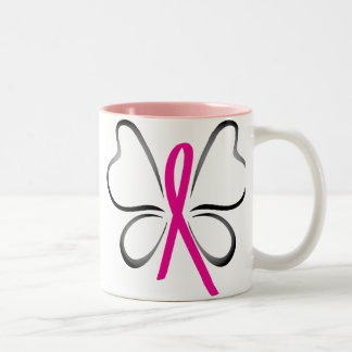 Brustkrebs-Schmetterlings-Band-Tasse Zweifarbige Tasse